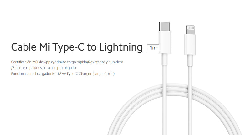 Cable Tipo C a Lightning 1m