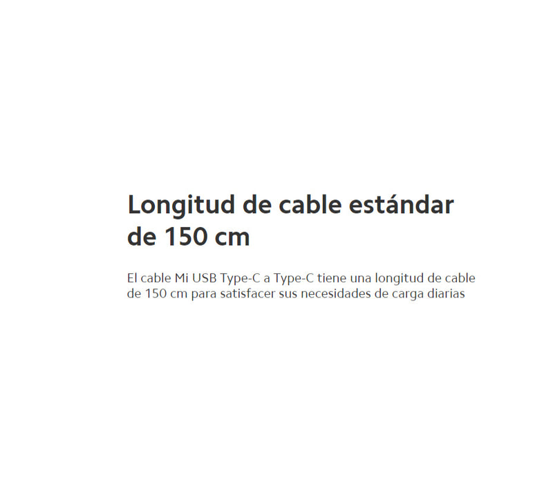 Cable USB Tipo C a Tipo C 150cm