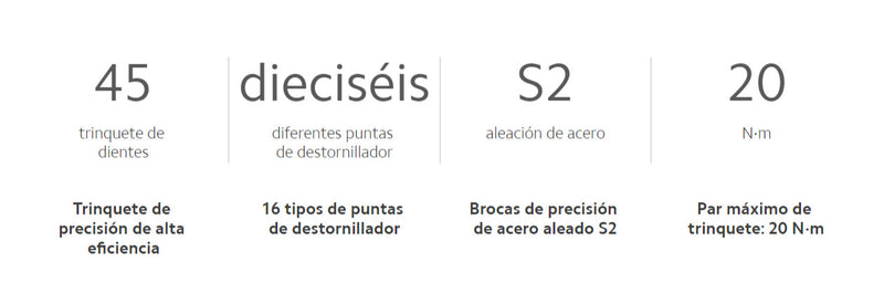 Destornillador de Trinquete 16 en 1