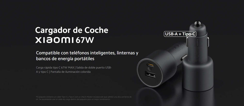 Xiaomi 67W Car Charger (USB-A + Type-C)