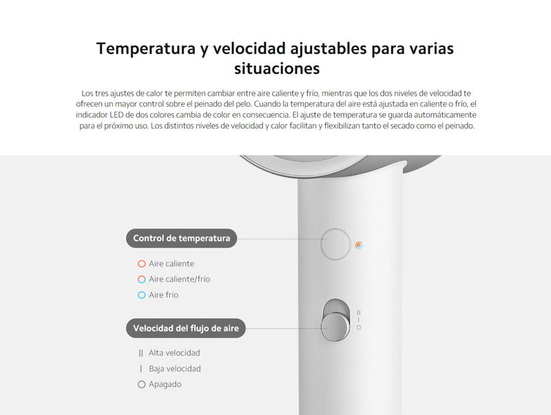 Secador de Pelo Iónico de Agua H500