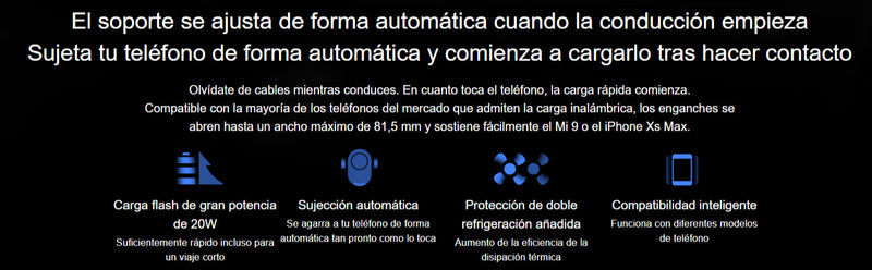 Mi 20W Cargador Inalámbrico para Auto