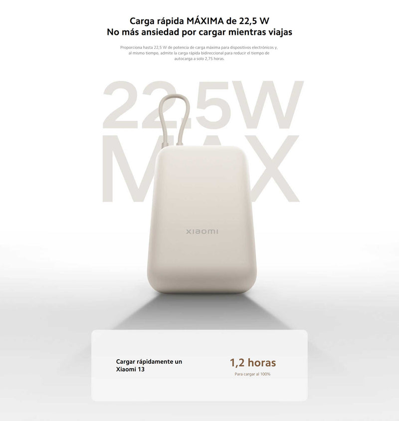 Power Bank Xiaomi 22.5W Cable Integrado