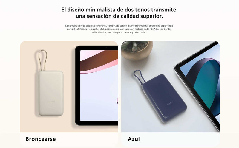 Power Bank Xiaomi 33W 20000mAh Cable Integrado