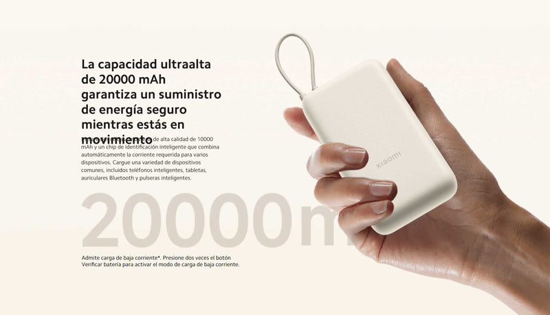 Power Bank Xiaomi 33W 20000mAh Cable Integrado
