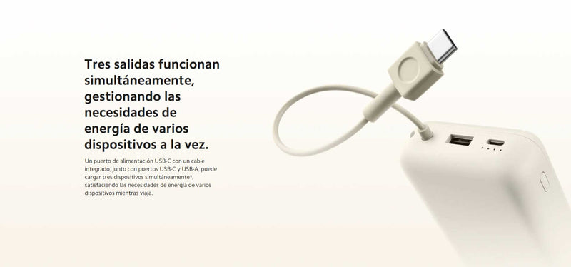 Power Bank Xiaomi 33W 20000mAh Cable Integrado