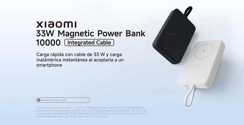 Xiaomi 33w Power Bank Inalámbrico 10000 mAh (cable integrado)