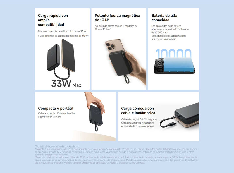 Xiaomi 33w Power Bank Inalámbrico 10000 mAh (cable integrado)