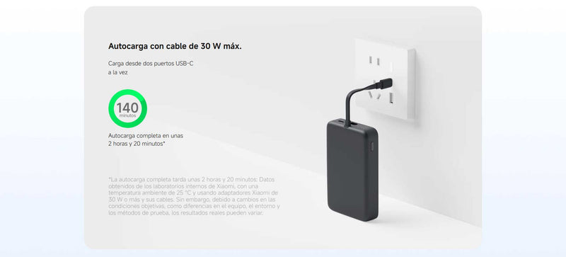 Xiaomi 33w Power Bank Inalámbrico 10000 mAh (cable integrado)