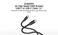 Cable Trenzado de Alta Velocidad USB4 Xiaomi 6A USB-C a USB-C (1m)