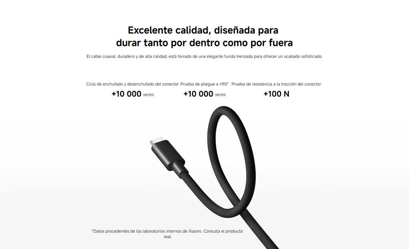 Cable Trenzado de Alta Velocidad USB4 Xiaomi 6A USB-C a USB-C (1m)