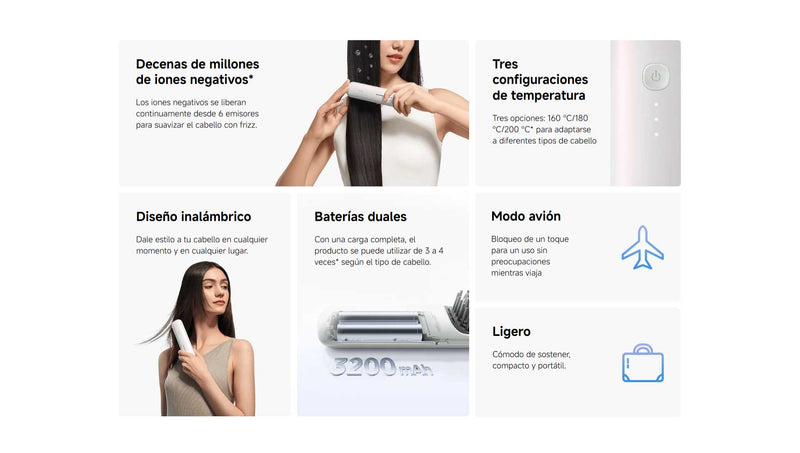 Cepillo Alisador de Pelo Inalámbrico Xiaomi
