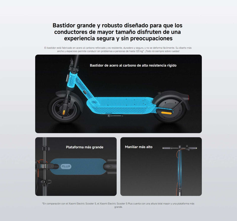Scooter Eléctrico Xiaomi 5 Plus + Asiento