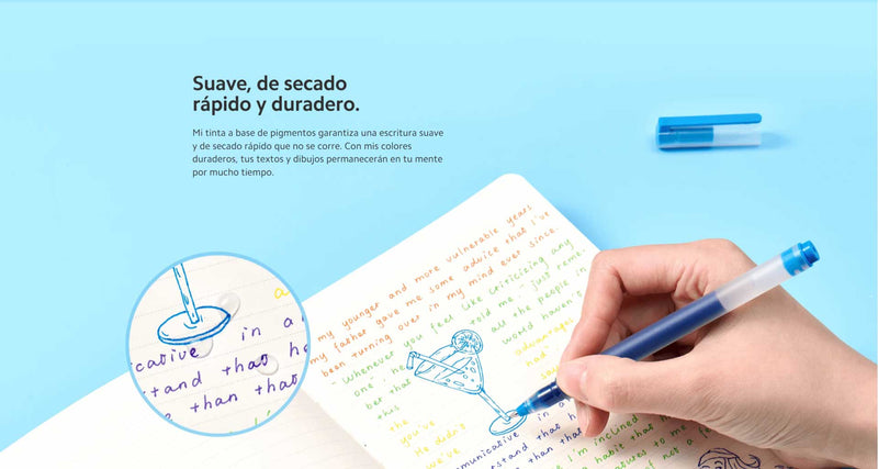 Bolígrafo de Gel Xiaomi Alta Capacidad Pack de 5
