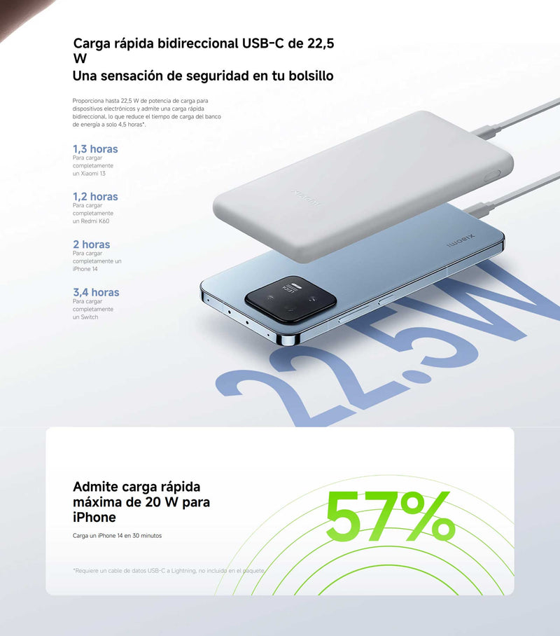Power Bank Xiaomi Lite 10000mAh 22.5W