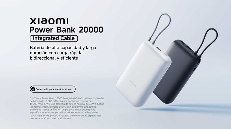 Xiaomi Power Bank 20000mAh (cable integrado)