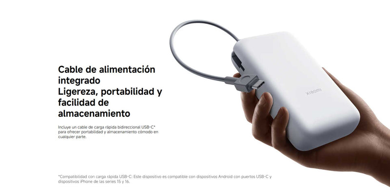 Xiaomi Power Bank 20000mAh (cable integrado)