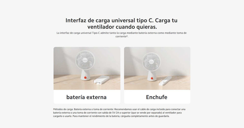 Mini Ventilador Recargable Xiaomi